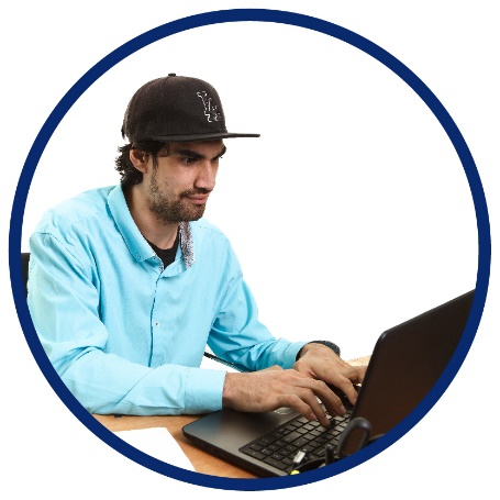 A man using a laptop