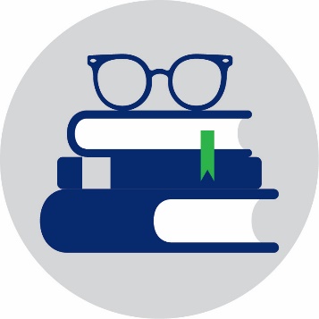 Books with reading glasses