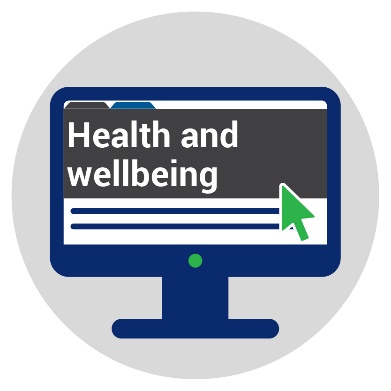 Health and wellbeing on a computer screen