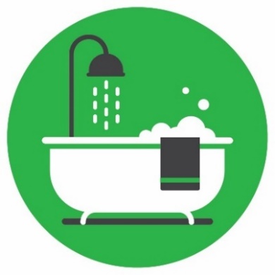 An icon of a shower and bath.