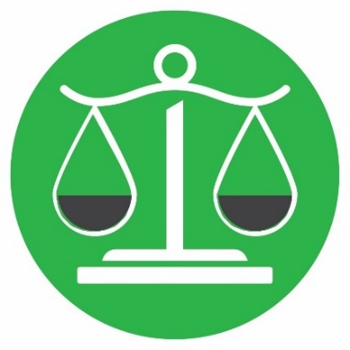 An icon of the scales of justice.