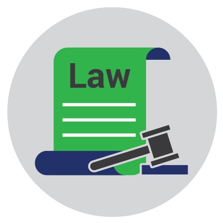 Law icon with a gavel