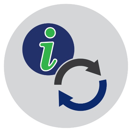 Information icon with an icon for change