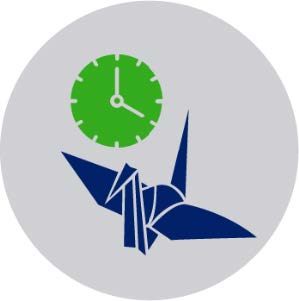 A blue bird and a clock