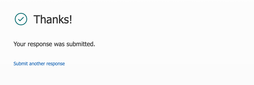 An automated survey response submission notification